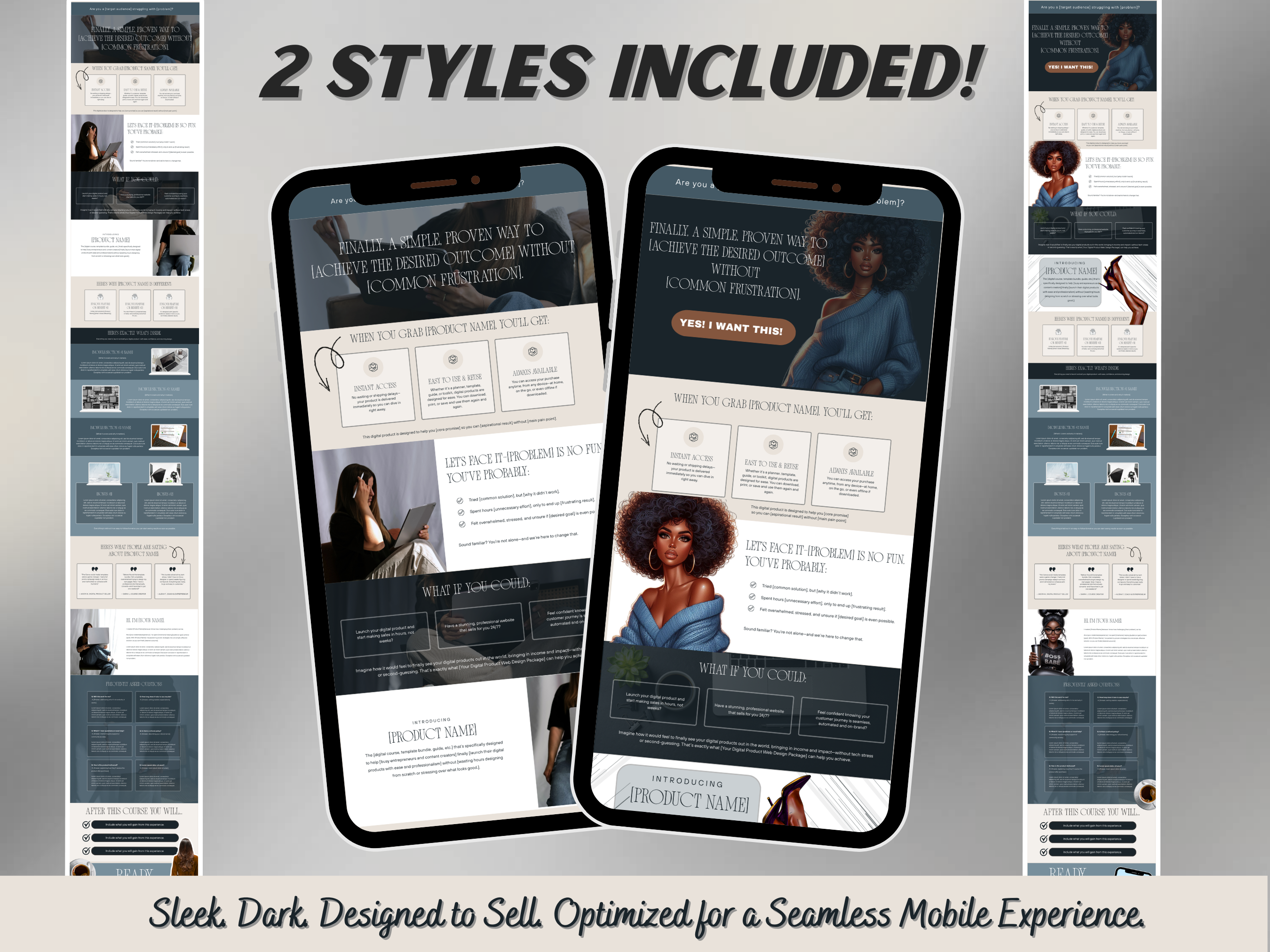 Midnight Blue Canva Sales Page Template | Stan Store & Beacons (Digital Download)