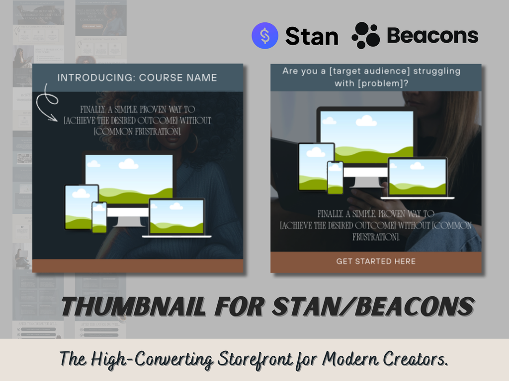 Midnight Blue Canva Sales Page Template | Stan Store & Beacons (Digital Download)