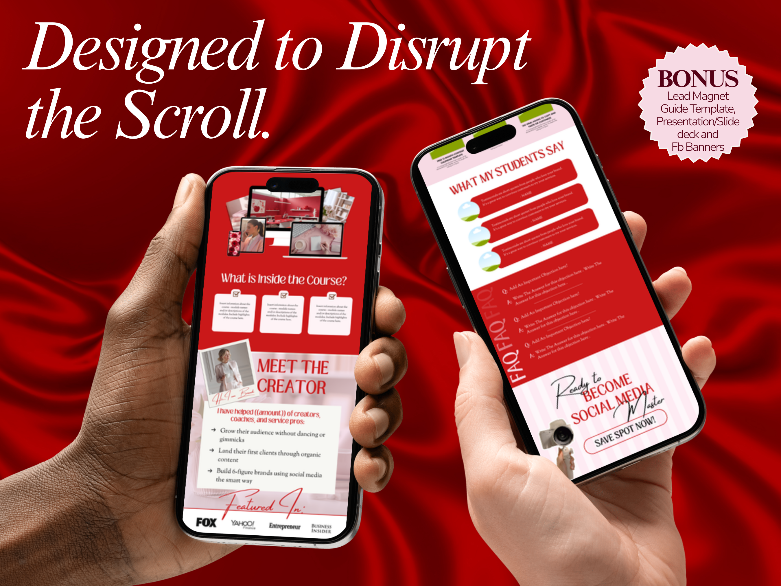 Crimson Authority Canva Sales Page Bundle for Stan Store & Beacons