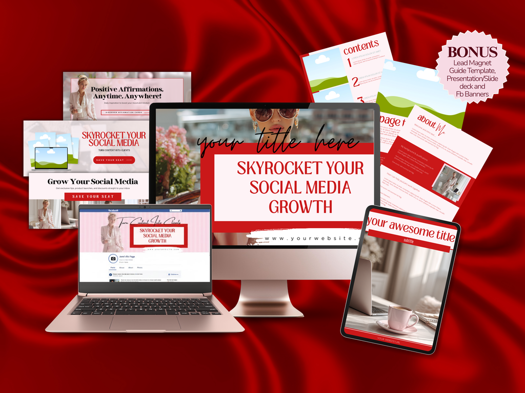 Crimson Authority Canva Sales Page Bundle for Stan Store & Beacons