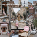 Promotional image for 'Pastel Paris' stock imagery collection featuring vintage French scenes.